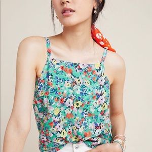 Maeve by anthropology green cami blouse